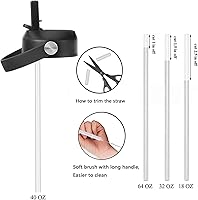 Vista 4 de Tapa de popote para botella de agua de boca ancha Hydroflask, tapa de popote flexible compatible con Hydro Flask de 12, 16, 18, 20, 32, 40, 64