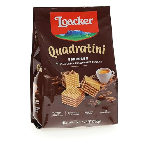 Loacker Quadratini Premium Espresso Wafer Galletas 220g776oz
