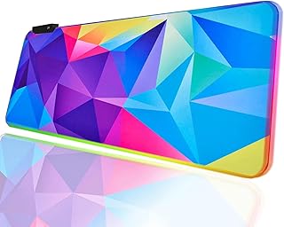 Large Gaming Mouse Pad RGB Mousepad Non-Slip Rubber Base Extra Large Cool XL XXL Computer Desk Pad Jmiyav Gaming Accessories LED Light Up Extended Big Keyboard and Mouse Pad for Gamer (31.5x12In)