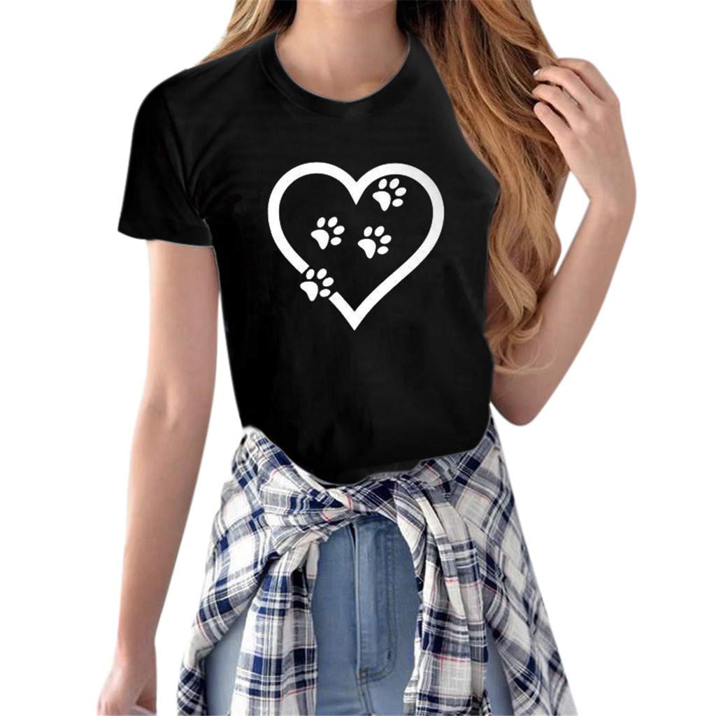 Kalorywee Womens Tops Women Girl Summer Casual Crewneck Tops Tee Shirts Blouse