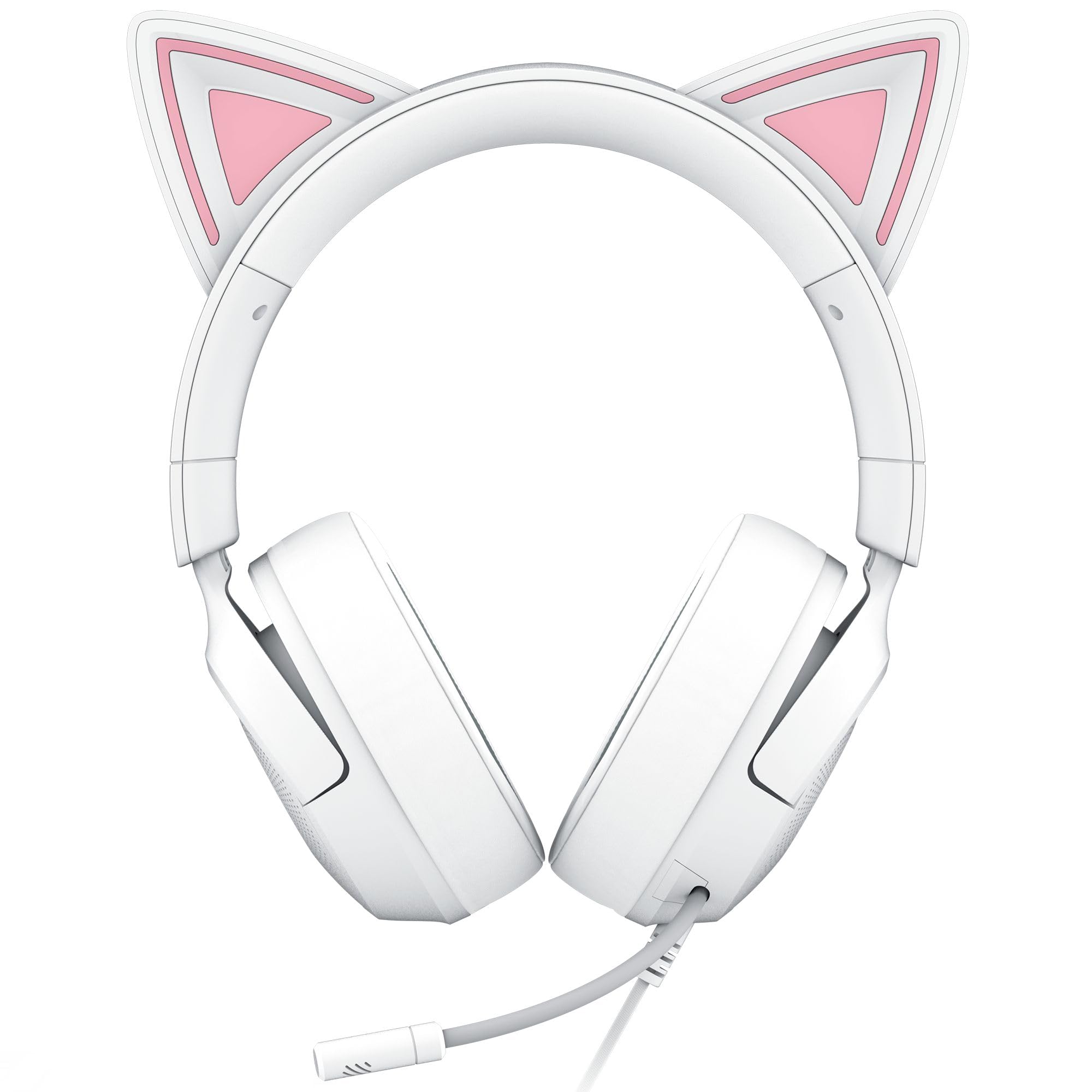 Razer Kraken Kitty V3 X - przewodowy zestaw słuchawkowy Kitty do gier - kultowe uszy Kitty - lekki, waży tylko 270g - mikrofon HyperClear Cardioid - przetworniki TriForce 40mm | Biały