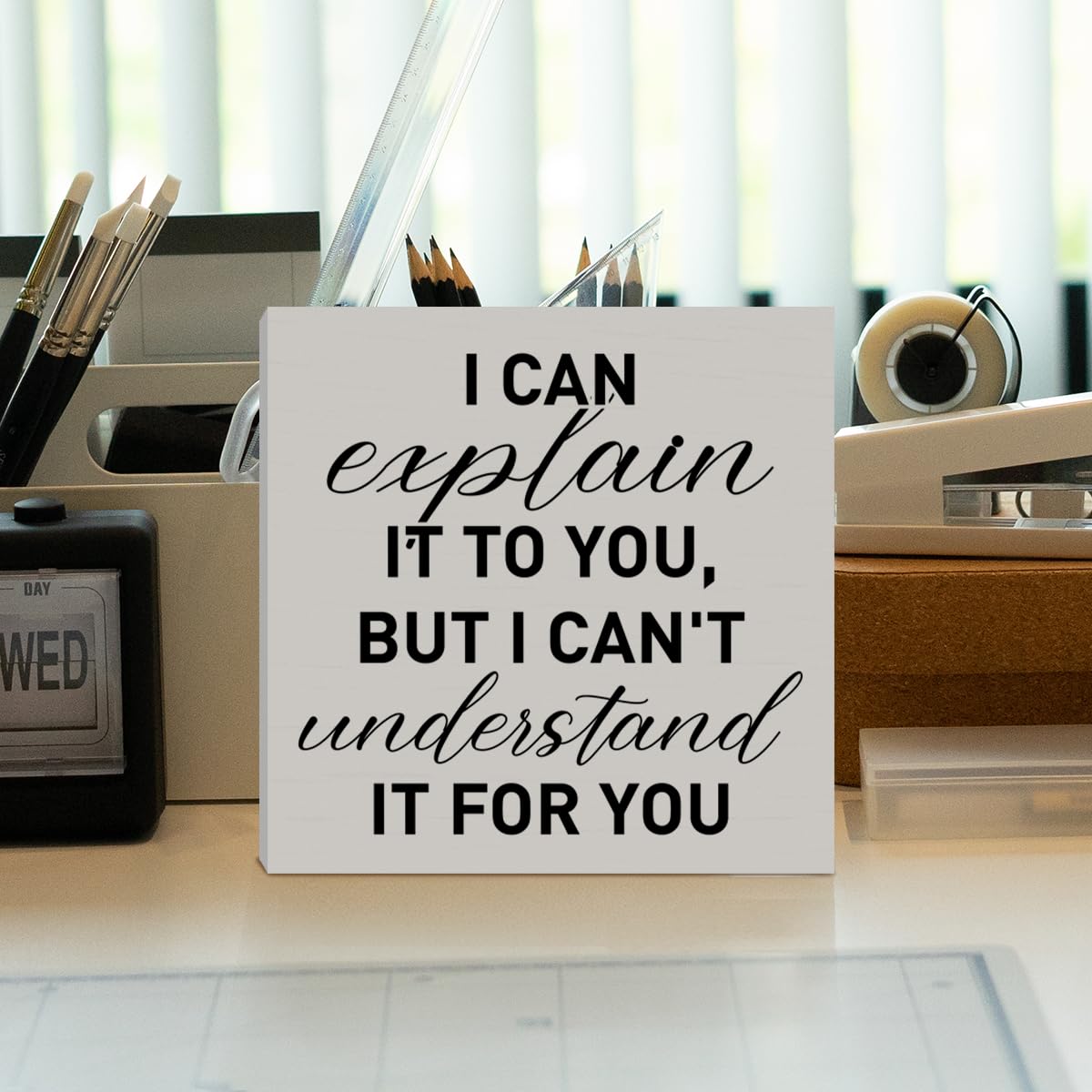 Cartello Da Scrivania In Legno "Fixer Of Everything" | Decorazione Ufficio Divertente, Regalo Per Colleghi E Capo, 20,3x7,6 Cm