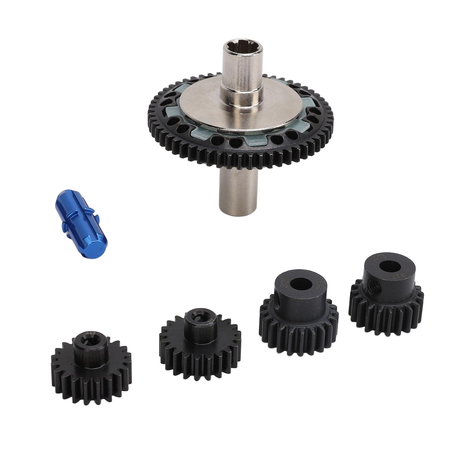 Set di ingranaggi scorrevoli 57T 0.8mod per auto RC, acciaio temprato con ingranaggi motore 20T e 21T, per /10/8 4S rosso (#3)
