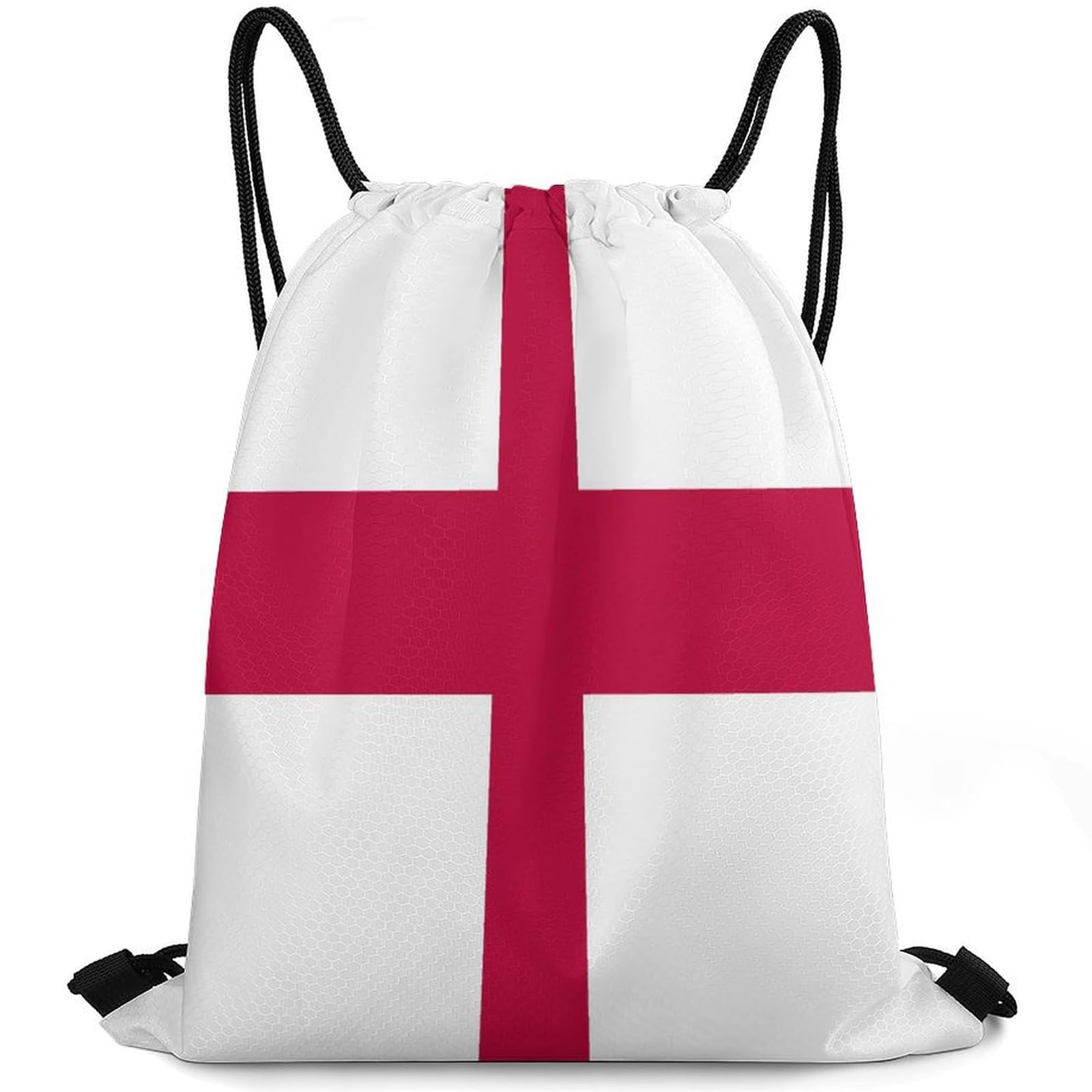 YUNLIJIA World Cup Football 2026 England Flag Drawstring Backpack Bag St George Cross Gym Sack Pack, Lightweight Sports Swim PE School String Bag for Men Women Travel Beach Football Fan Gift
