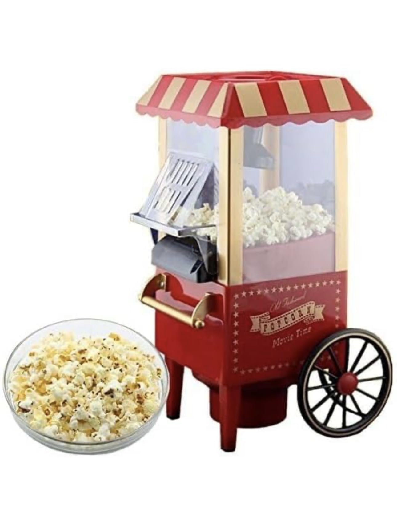 RichTots Premium Popcorn Machine Big Vintage Collection and Electric Popcorn Maker Making Machine Stylish Design Automatic Popcorn Machine Household Electric Instant Popcorn Maker Stylish Design.-image-47