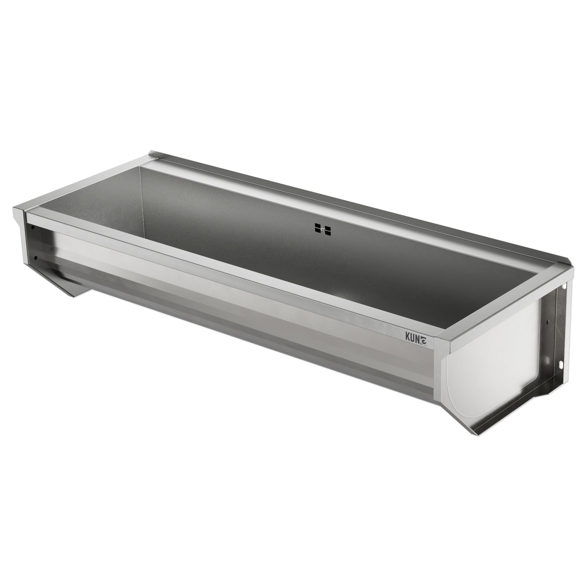KUNe SOLIDUM 120 - Lavello in acciaio inox per montaggio a parete, dimensioni esterne 128 x 47 x 28 cm (larghezza x profondità x altezza) cm