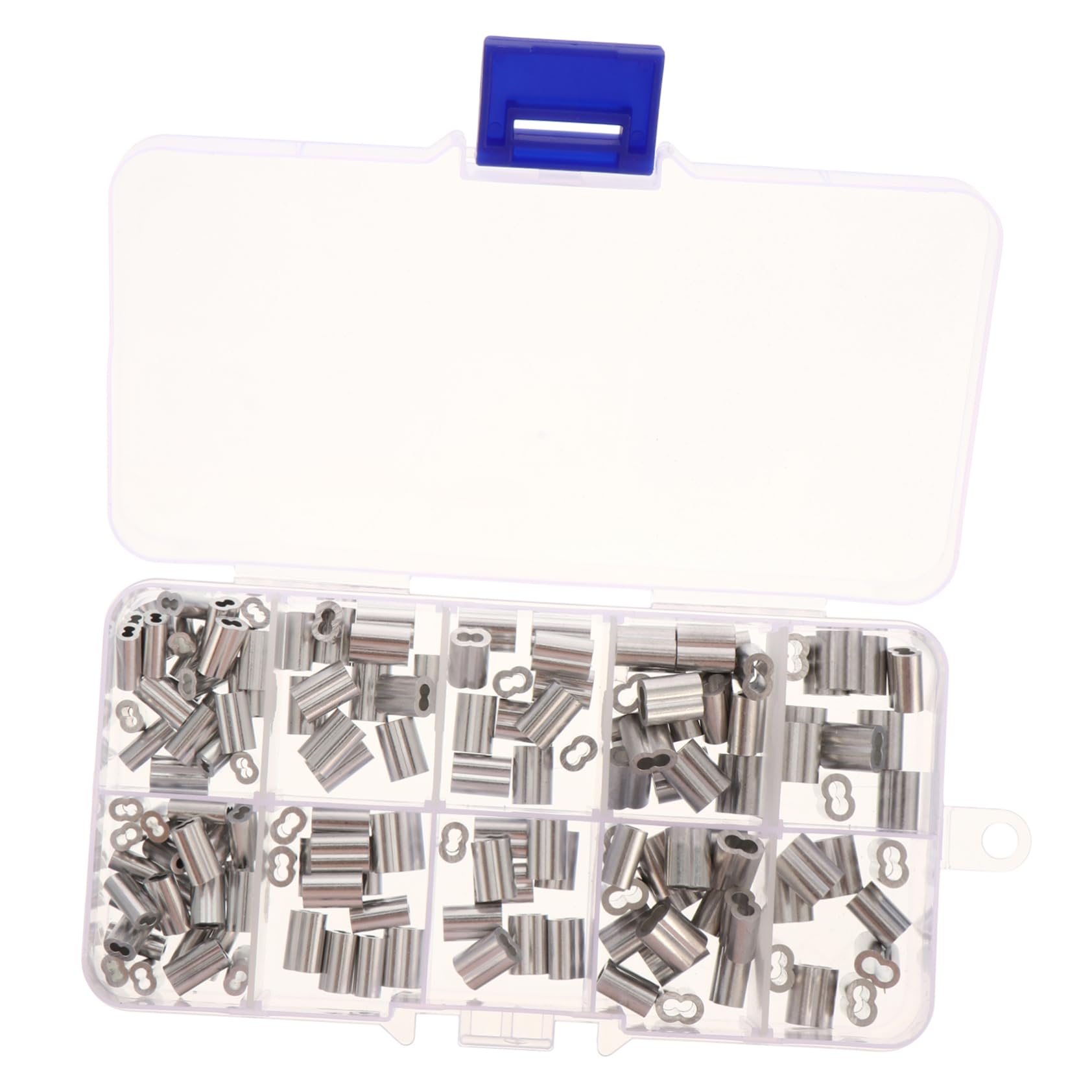 FUNOMOCYA 3sets Durble Aluminum Double Barrel Ferrule Crimping Loop Sleeve Fishing Line Connector Accessories 150pcs*3