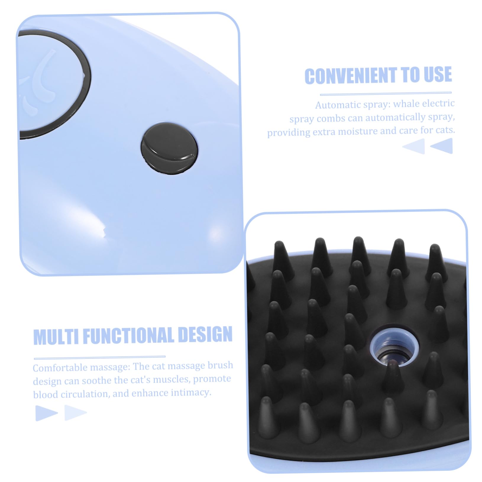 INOOMP 4stücke Multifunktionale Dampfbürste Für Katzen Selbstreinigende Massage Und Pflegebürste Für Katzen Und Kleine Haustiere Design in Blau Für Fellpflege Und Entspannung