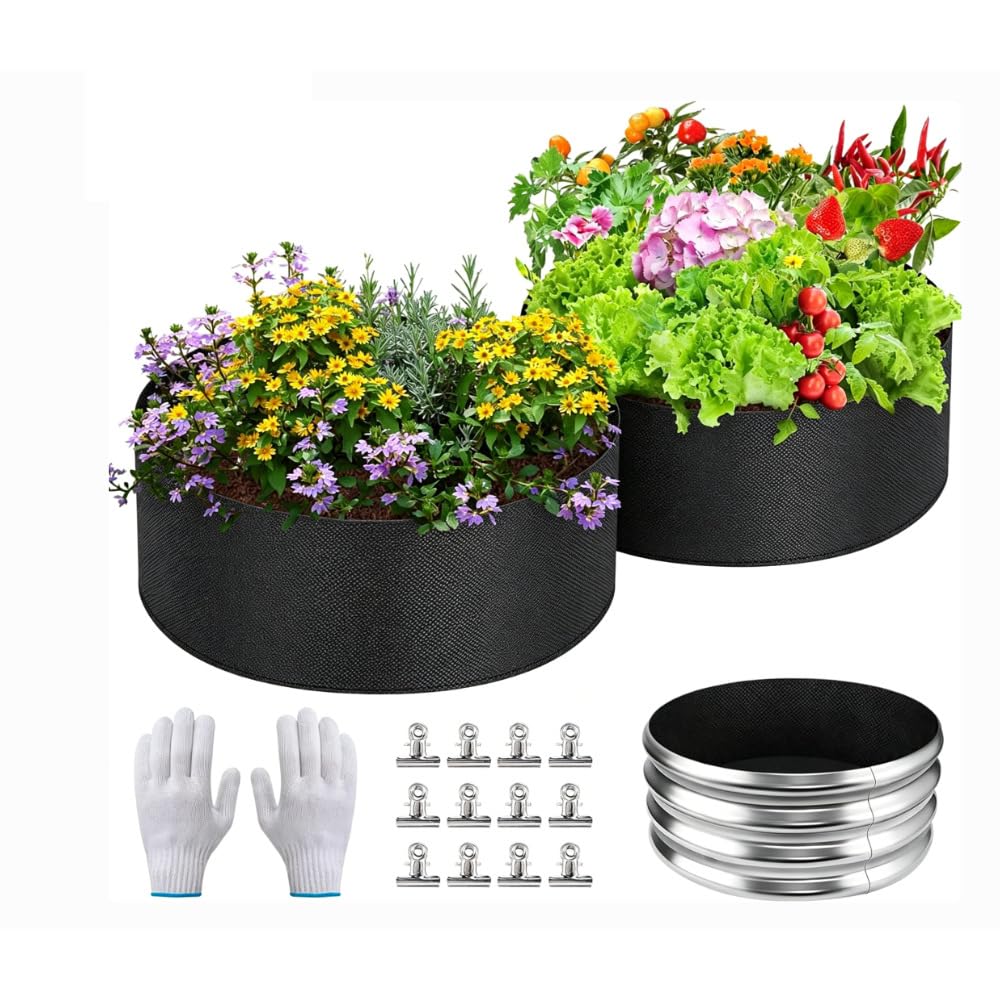 Yabound Raised Beds for Garden Plant Flower Grow Bag, 8 Grids Rectangular Garden Grow Bed, Large Fabric Vegetable Planting Bag for Vegetables, Potatos, Tomatoes, Strawberry, Flowers and Fruits (23)