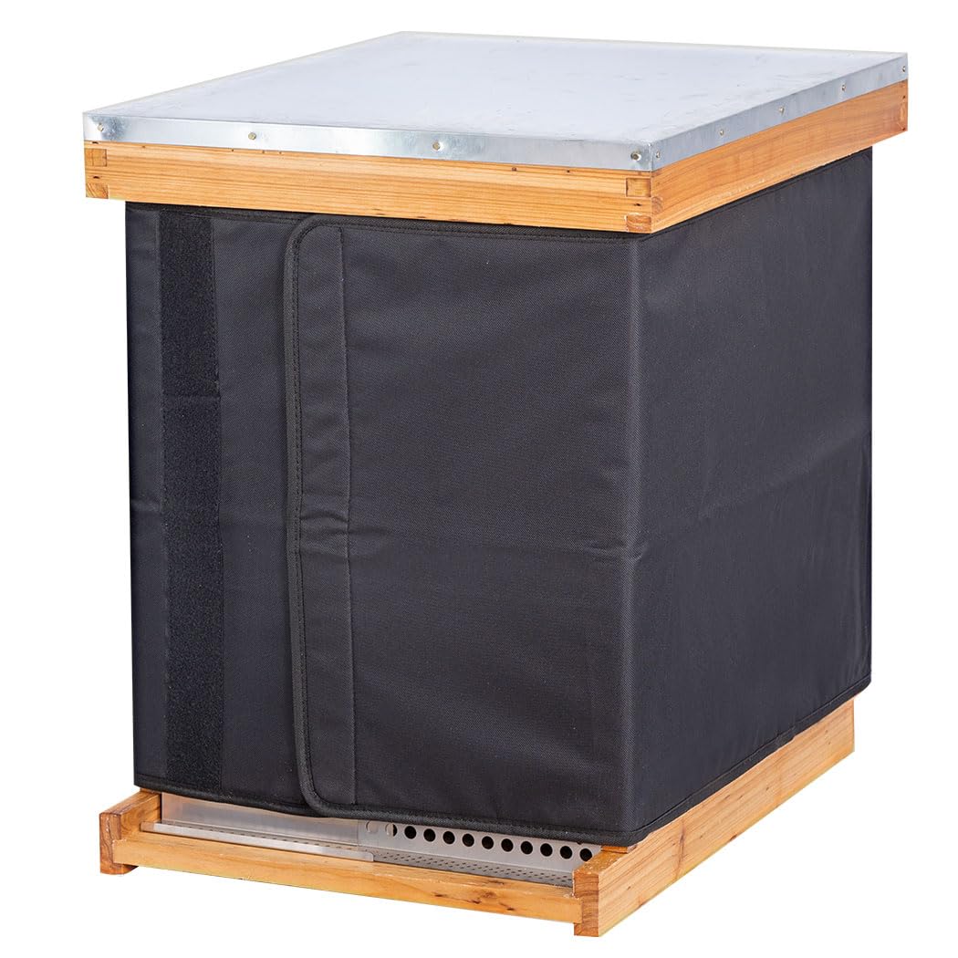 MayBee Winter Bee Hive Wrap for 10 and 8 Frame Beehives, 600D Oxford Cloth Adjustable Beehive Wrap for 2 Deep Hive Boxes, Waterproof, Windproof, Lightweight, Reusable, 76.8" x 18.1"