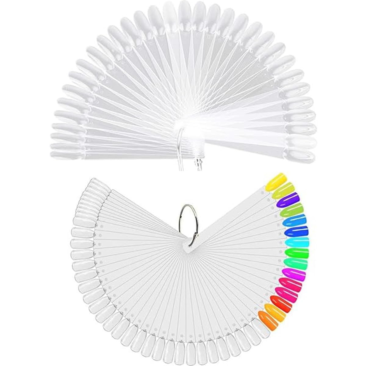 NAILWIND Fan Shape Nail Art Polish Display Tips, False Nails Sample Sticks, Nail Practice Color Display, for Nails Home DIY Nails Salon Practice Tools (Fan-shaped CLEAR, 50 - Pcs)-image-25