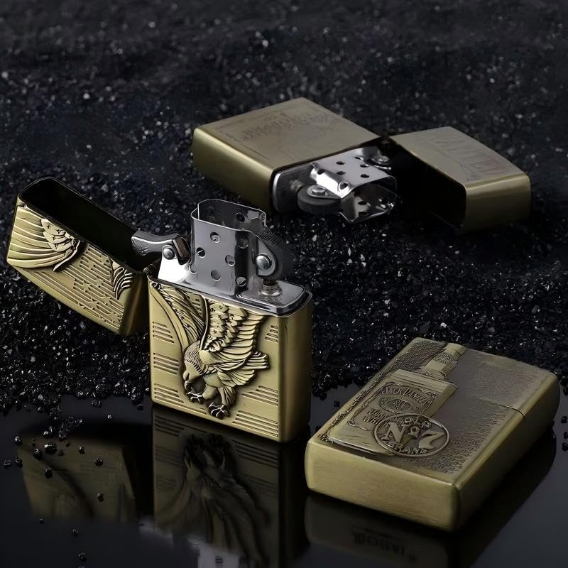 Encendedor de queroseno vintage, el regalo coleccionable perfecto para papá con relieve 3D 4