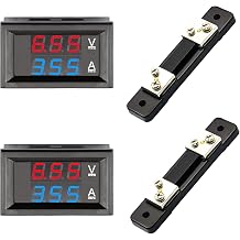 2Pack Dual Display LED DC Voltmeter Ammeter 4.5-100V 50A with Shunt