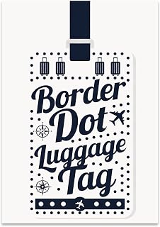 Border Dot Luggage Tag Poster, 13x19, Portrait, Unframed | Unframed 13x19 poster print for travel enthusiasts, modern decor, and stylish wall displays.