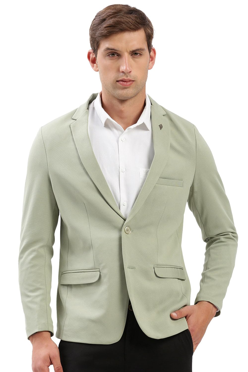 showoffff Men's Light Green Single-Breasted Slim Fit Blazer with Notched Lapel-EX-3003_LightGreen-picture-30