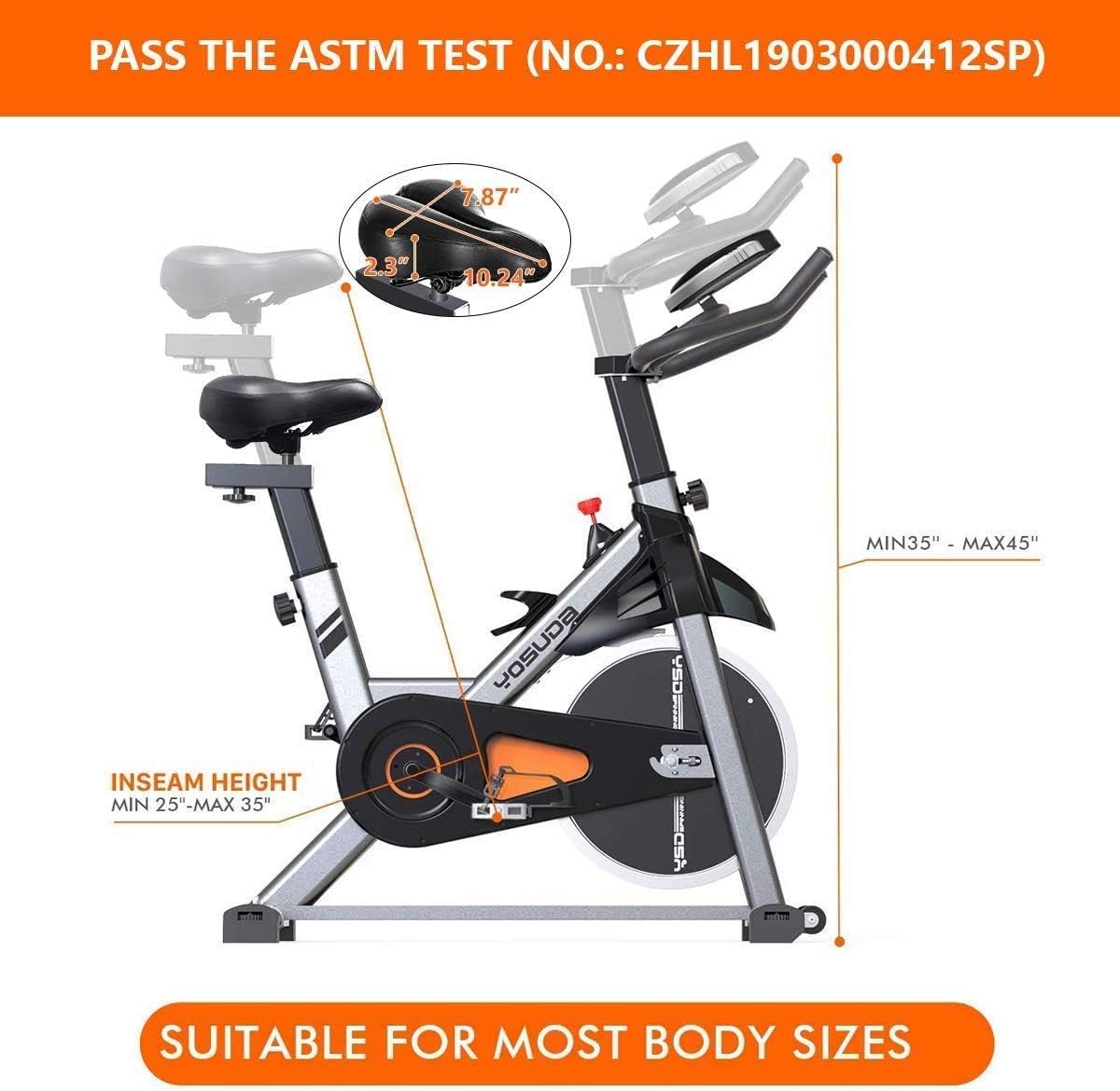 YOSUDA Indoor Cycling Bike Stationary - Cycle Bike with Ipad Mount ＆Comfortable Seat Cushion (Gray) : Sports & Outdoors