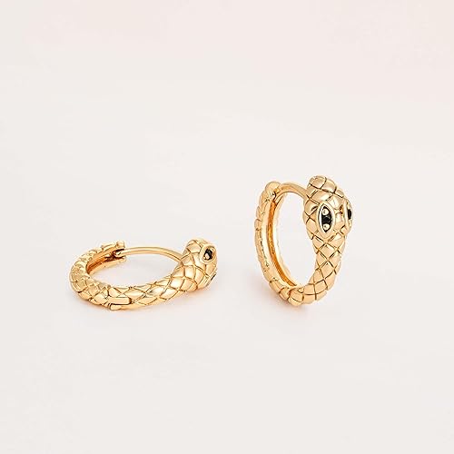 Miniatura 5 de Fettero - Arracadas doradas chapadas en oro de 14 quilates, de diseño minimalista, material hipoalergénico, disponibles en varios diseños distintos,