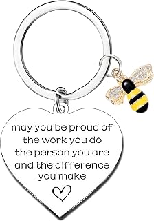 PLwelth Bee Keychain for Women Men Cute Bee Keyring for Teacher Students Thank You Graduation Birthday Christmas Gifts