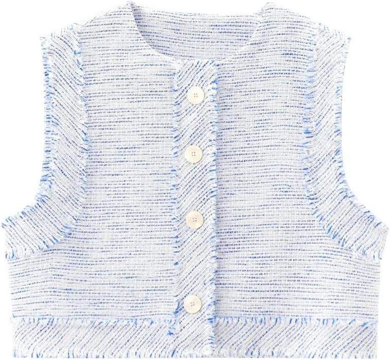 Women's Sleeveless Button Down Vest Waistcoat and Midi Skirt 2 Piece Casual Set