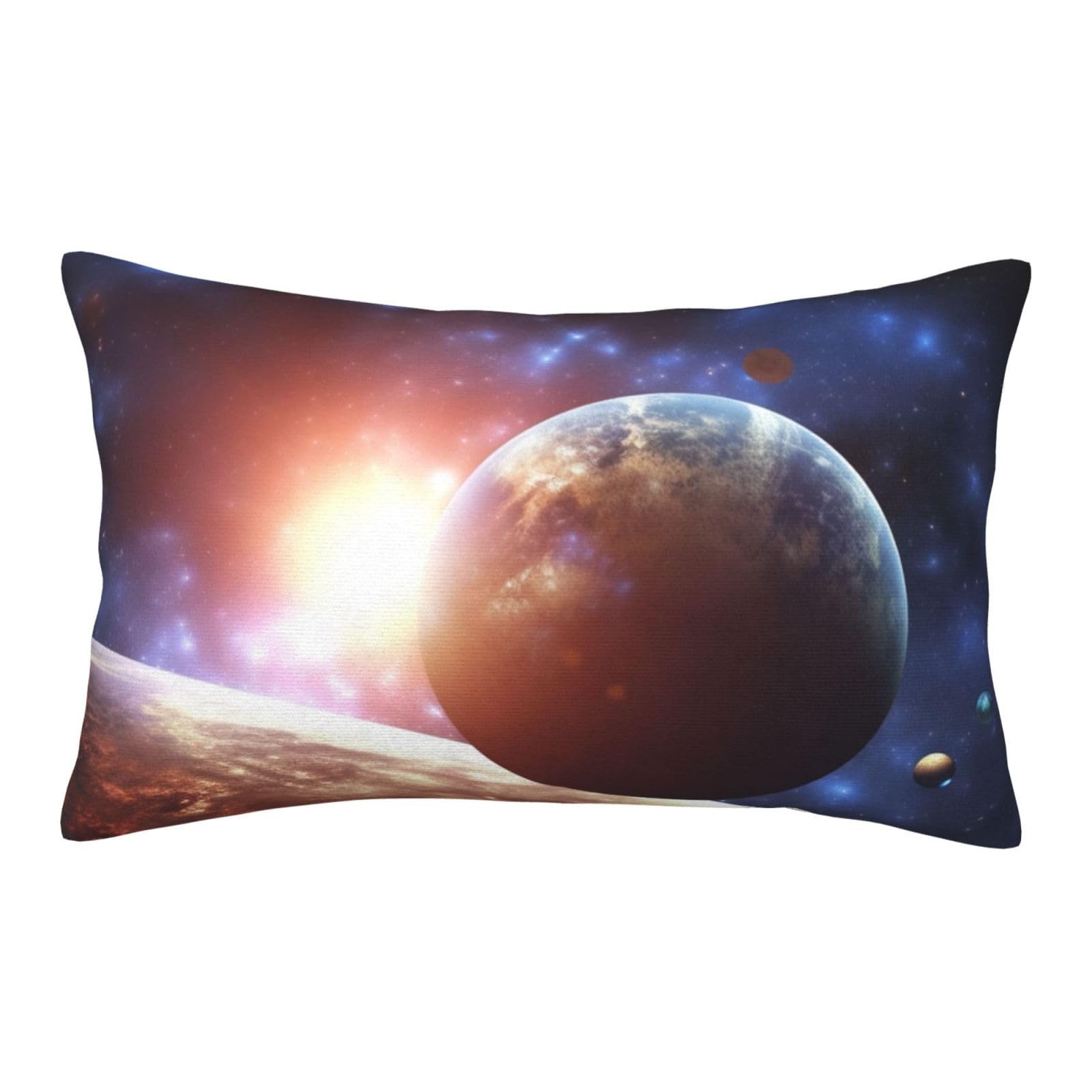 Velvet Pillowcases 16"x24" Ultra Soft Breathable Pillow Cases, Luxury Fuzzy Throw Pillow Covers with Zipper, Planets in Space Background Pillow Shams All Seasons Decorative Cushion Cases for Couch