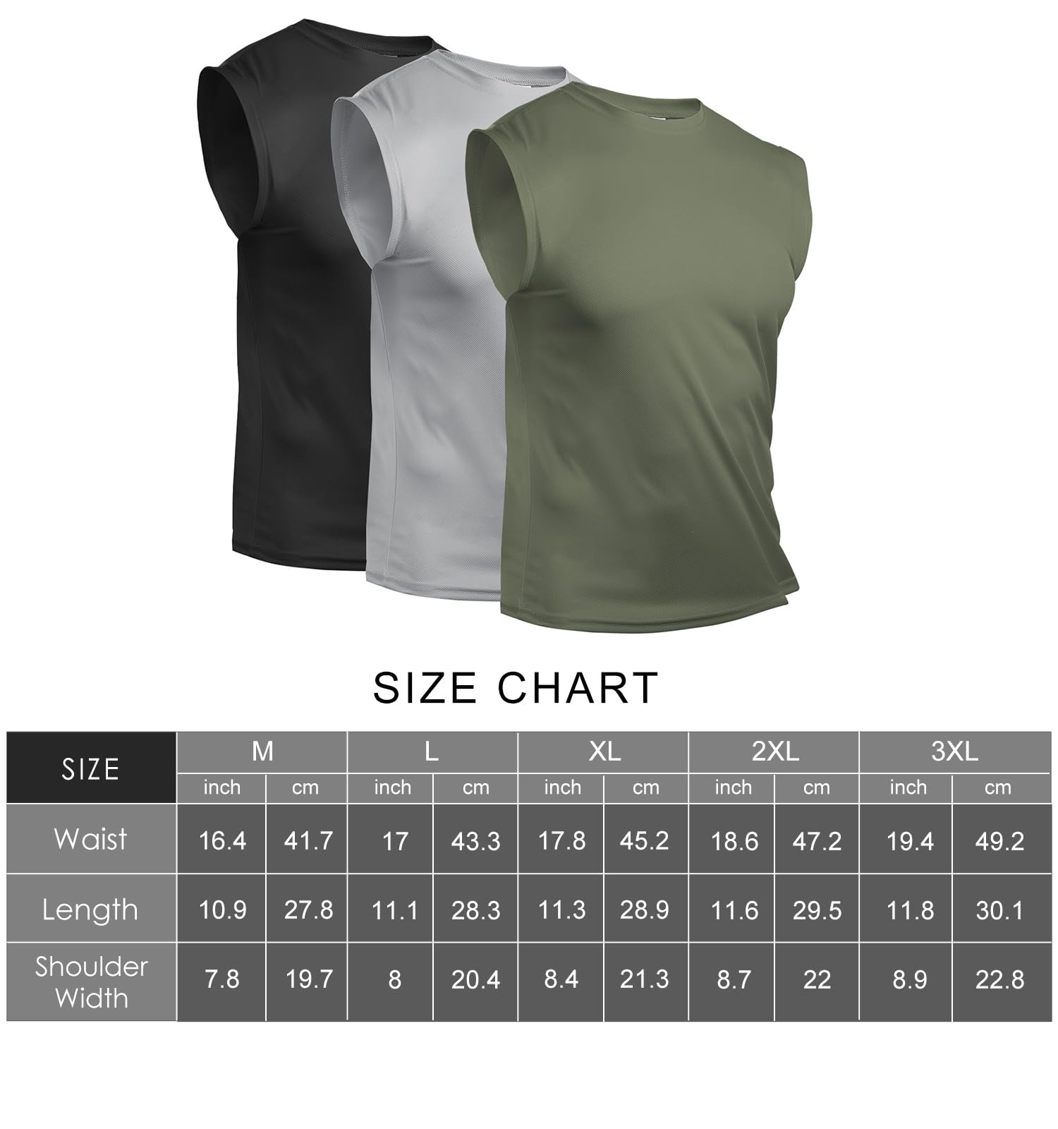Suwangi 3 Pack Débardeur de Sport Homme Gilet de Course sans Manches | Respirant,Rséchage Rapide,Fitness,Musculation,Entraînement,Training,Gym