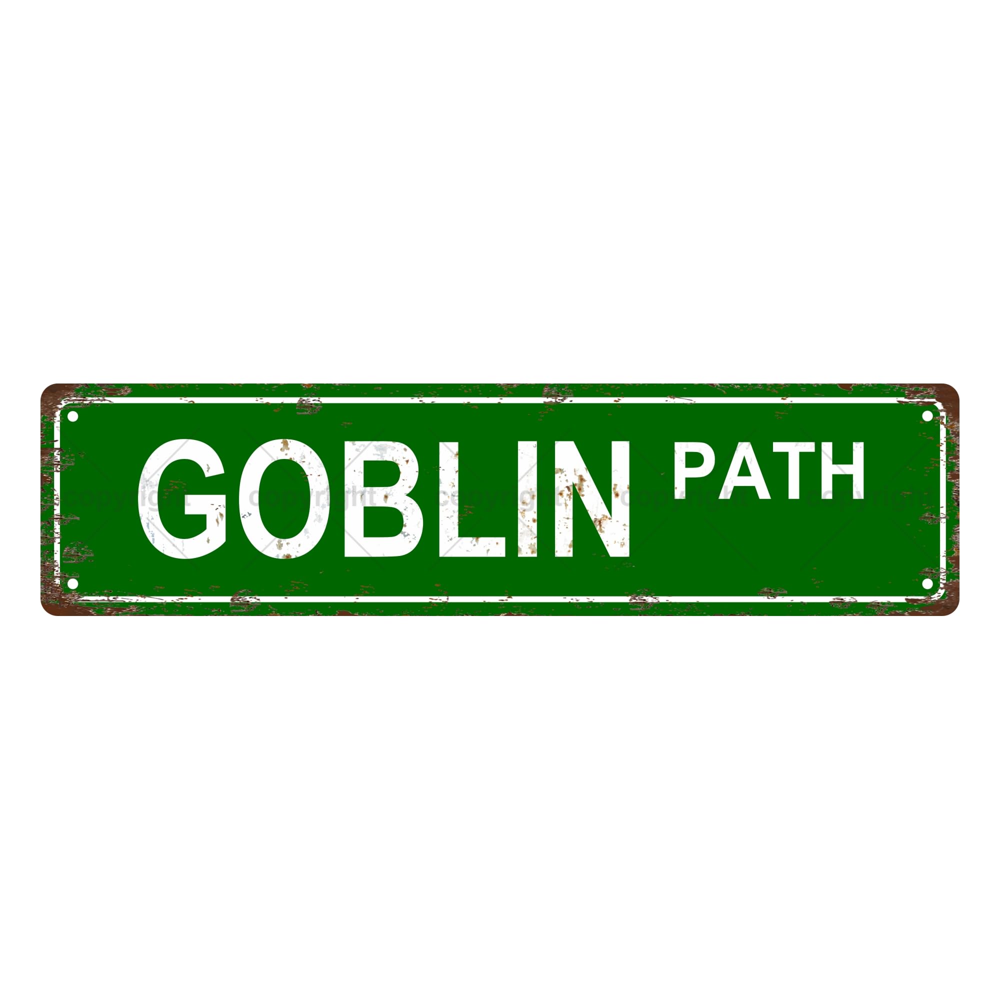 Goblin Path People Metal Tin Street Sign Bar Cafe Garage Cave Home Room Wall Bathroom Farmhouse Garden Porch Patio Decor,4x16 Inch