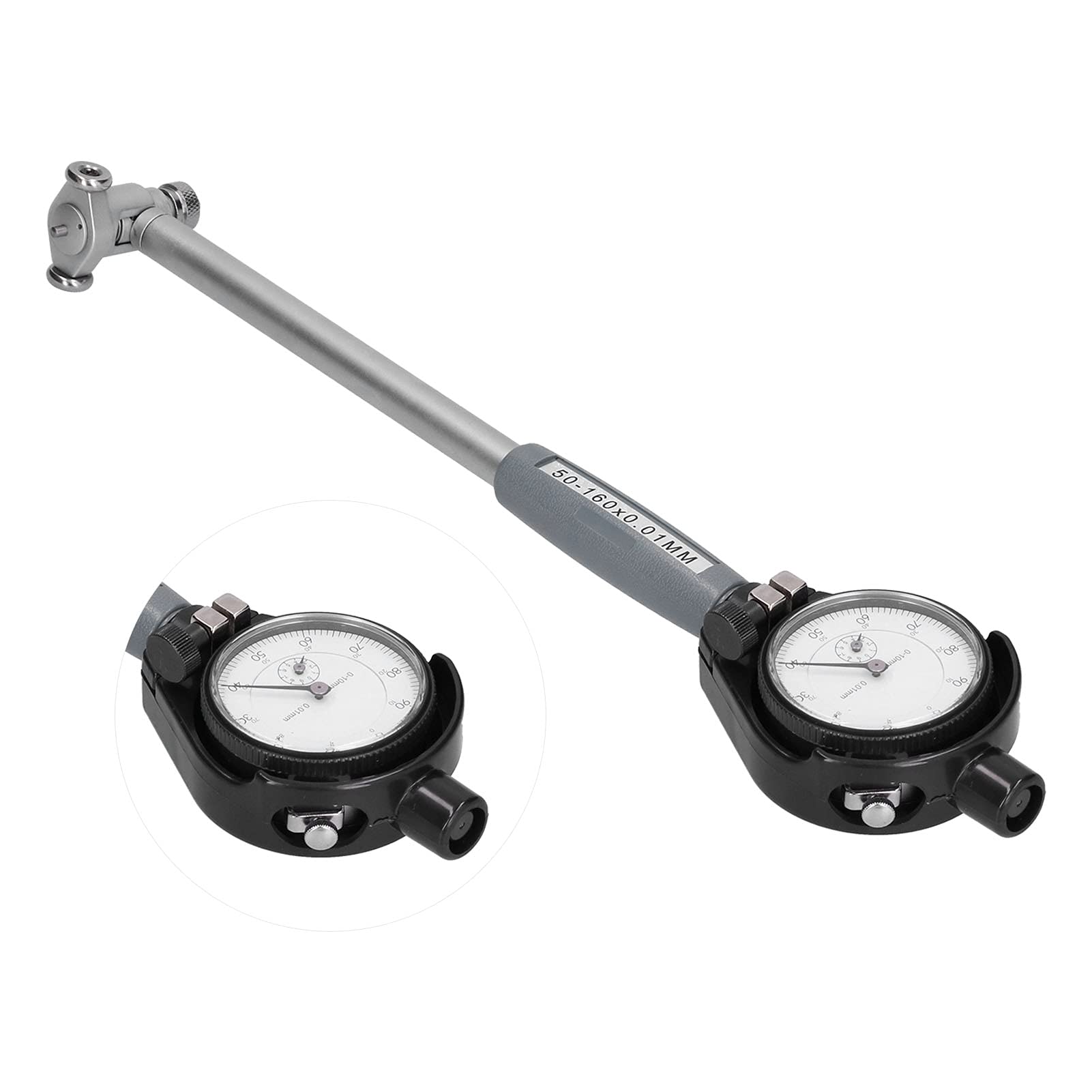 ViaGasaFamido Set di Comparatori in Lega di Alluminio Calibro del Cilindro Precisione 0,01 Mm Gamma 50-160 Mm Profondità 150 per la Misurazione del Foro nell'ispezione Motori in Officina Meccanica