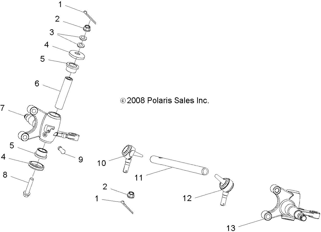 Polaris 0454599 ROD END,LH RZR 200