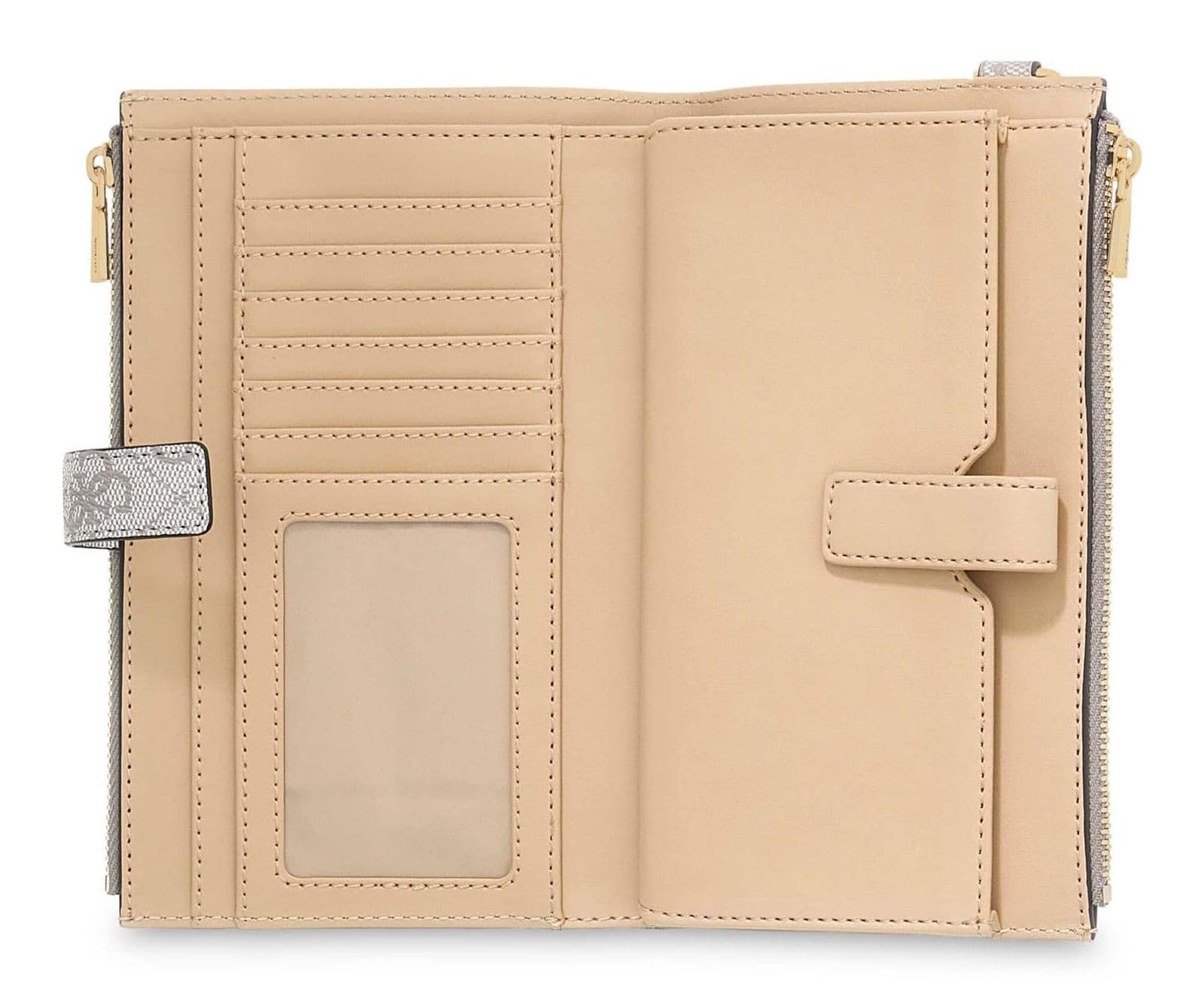 GUESS portafoglio Laurel II SLG Double Zip Organizer Dark Taupe Logo grigio talpa