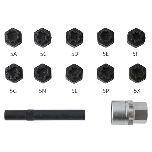 Miniatura 2 de BELEY Juego de 12 tuercas de bloqueo de rueda para Mercedes Benz, juego de herramientas de instalación y extracción de tuercas antirrobo para ruedas