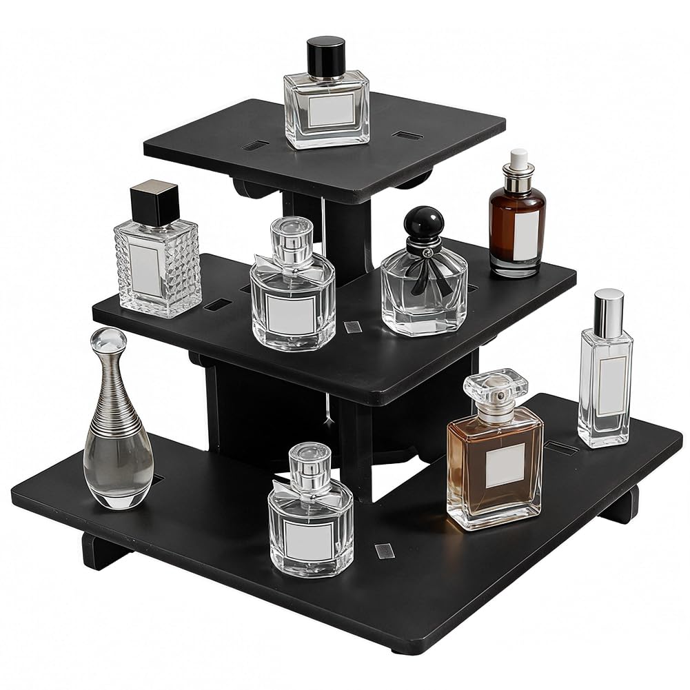 Présentoir bougies en bois noir portable NBEADS à étages gain de place