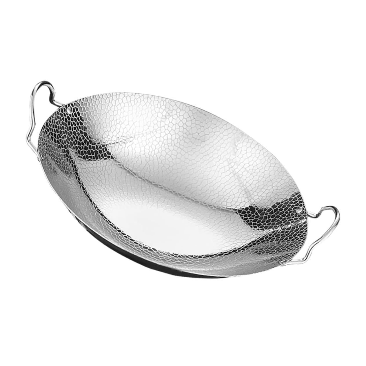 EXCEART Wok in Doppi Manici per Cucinare Pentola da Cucina in Acciaio Inossidabile Utensile da Cucina Wok Doppi Manici Pentola da Manico in Piccole Pentole