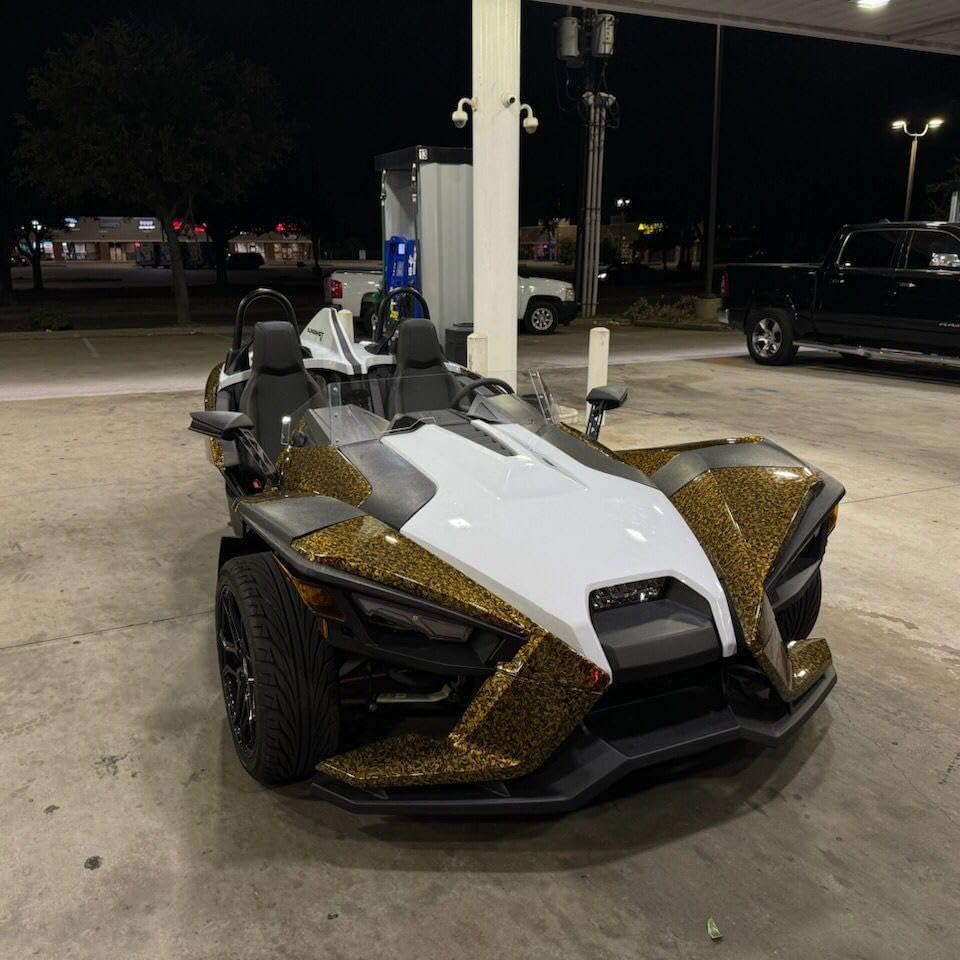 Image of LZLRUN Gloss Gold Forged Carbon Fiber Car Vinyl Wrap Film 3ft x 10ft