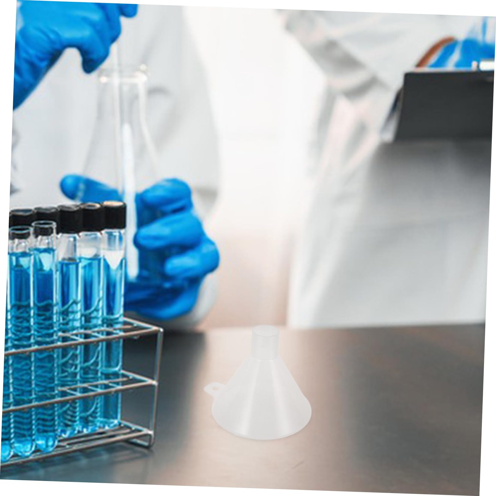 SOLUSTRE 5pezzi Imbuto Da Laboratorio Per Esperimenti Scientifici Resistente Facile Da Pulire Per Aggiunta Di Reagenti Di Ricerca