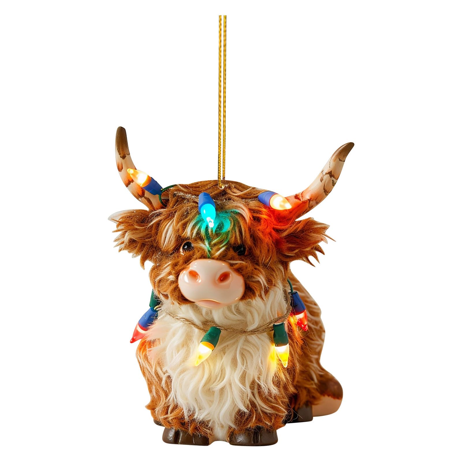 Calendrier De L'avent Highland Cow - 24 Figurines Acrylique 2D, Décoration Noël Ferme