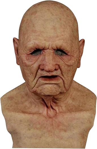 Wuasrgih Old Man Mask, Halloween Old Man Grandpa Mask, Adult Realistic Old Man Mask Human Face Mask Halloween Masquerade Party Cosplay Latex Headgear