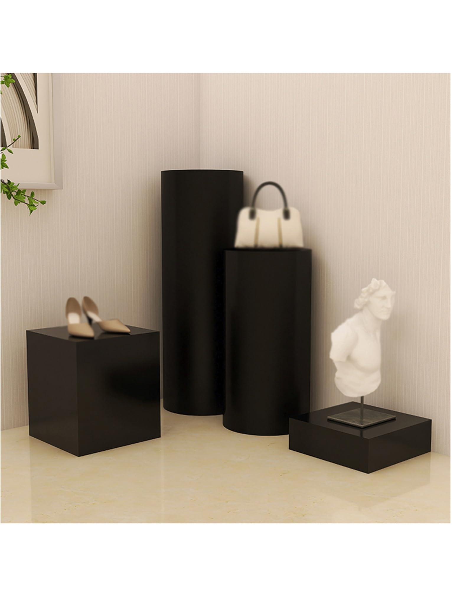 Mannequin Display Base Bracket Round Bracket Wedding Shop Platform Base Bracket for Model Heightening Display Suitable for Home Boutique(Black,122x27in)