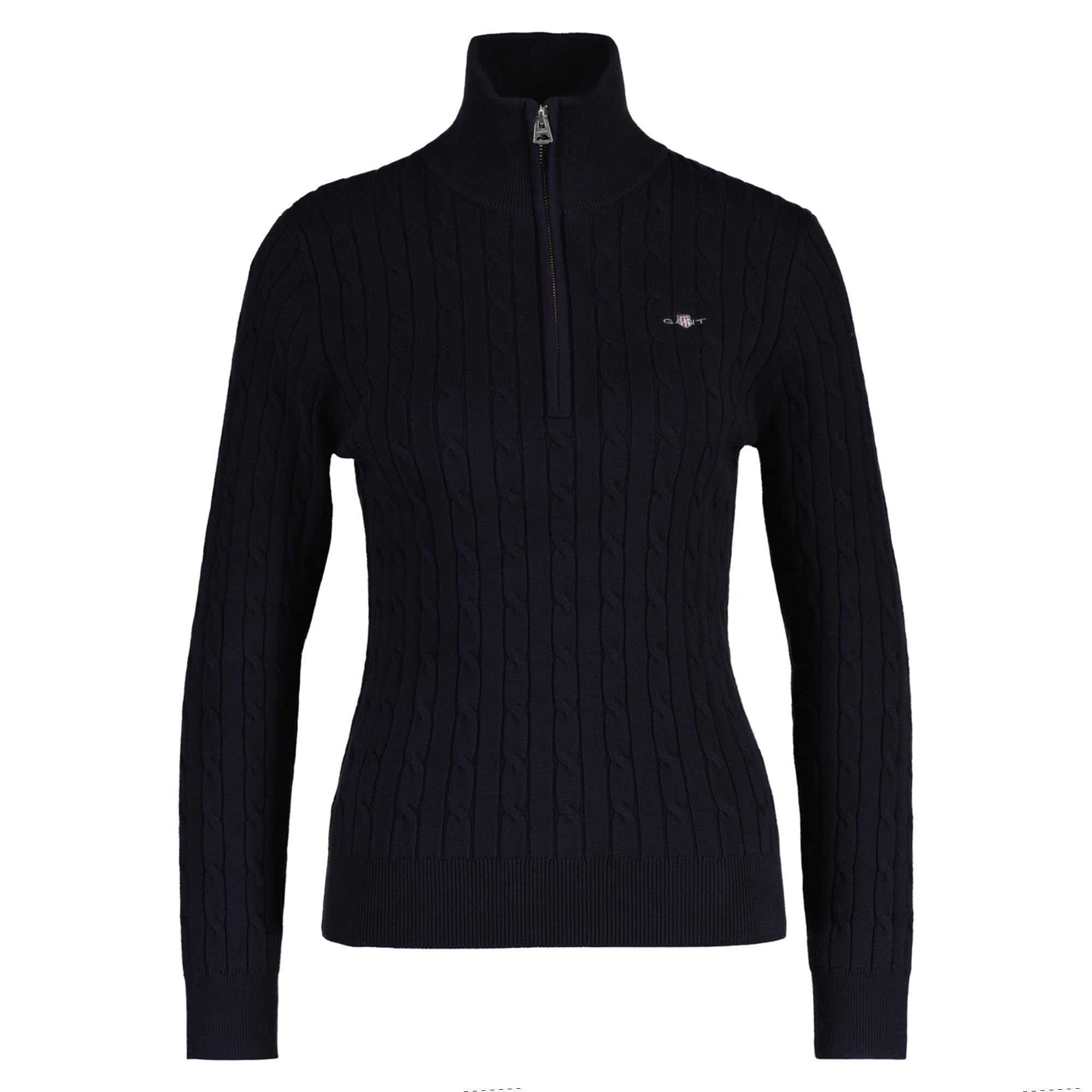 GANT Jersey elástico de algodón para Mujer con Media Cremallera
