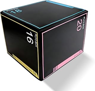 3-in-1 Dense Foam Plyometric Jump Box,30"x24"x20"-24"x20"x16"-20"x18"x16"Non-Slip Box Jumps for Home Gym,Exercise Foam Plyo Box for Fitness Training-Step-Ups,Split Squats,Dips,Box Jump Cube