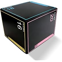 3-in-1 Dense Foam Plyometric Jump Box,30"x24"x20"-24"x20"x16"-20"x18"x16"Non-Slip Box Jumps for Home Gym,Exercise Foam Plyo Box for Fitness Training-Step-Ups,Split Squats,Dips,Box Jump Cube