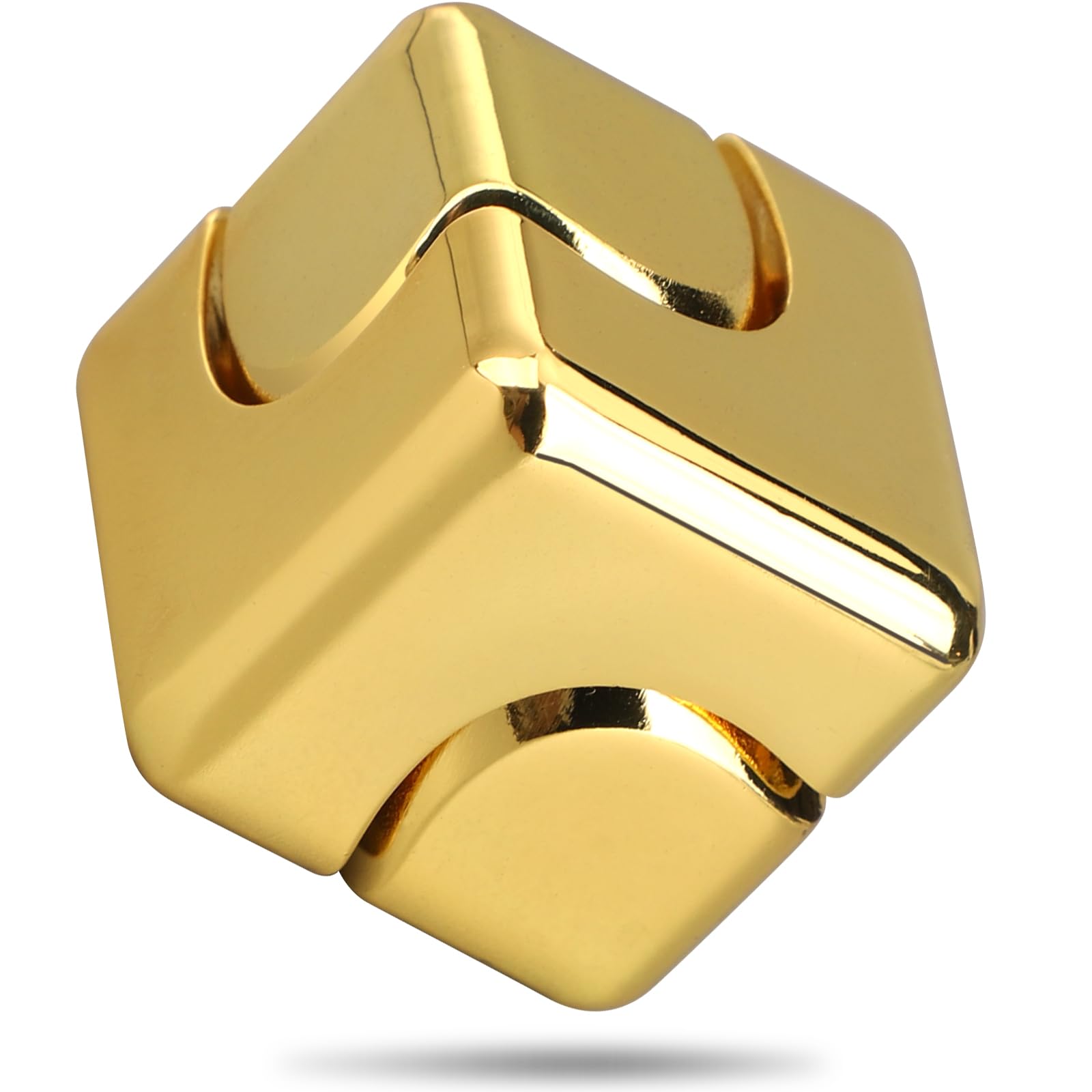 Infinity Gear Fidget Cube Spinner Age 3+ for Kid Adult, Metal Spinning Top Metallic Fidget Toys for Anti-Anxiety Stress Relief Autism, 2-in-1 Cube Focus Toy for Desktop Office Classroom