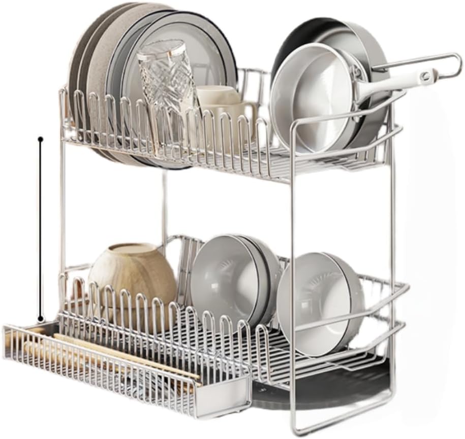 M2837-67-40】水切りラック 2段 キッチン 乳白色 42cm M2837-67-40