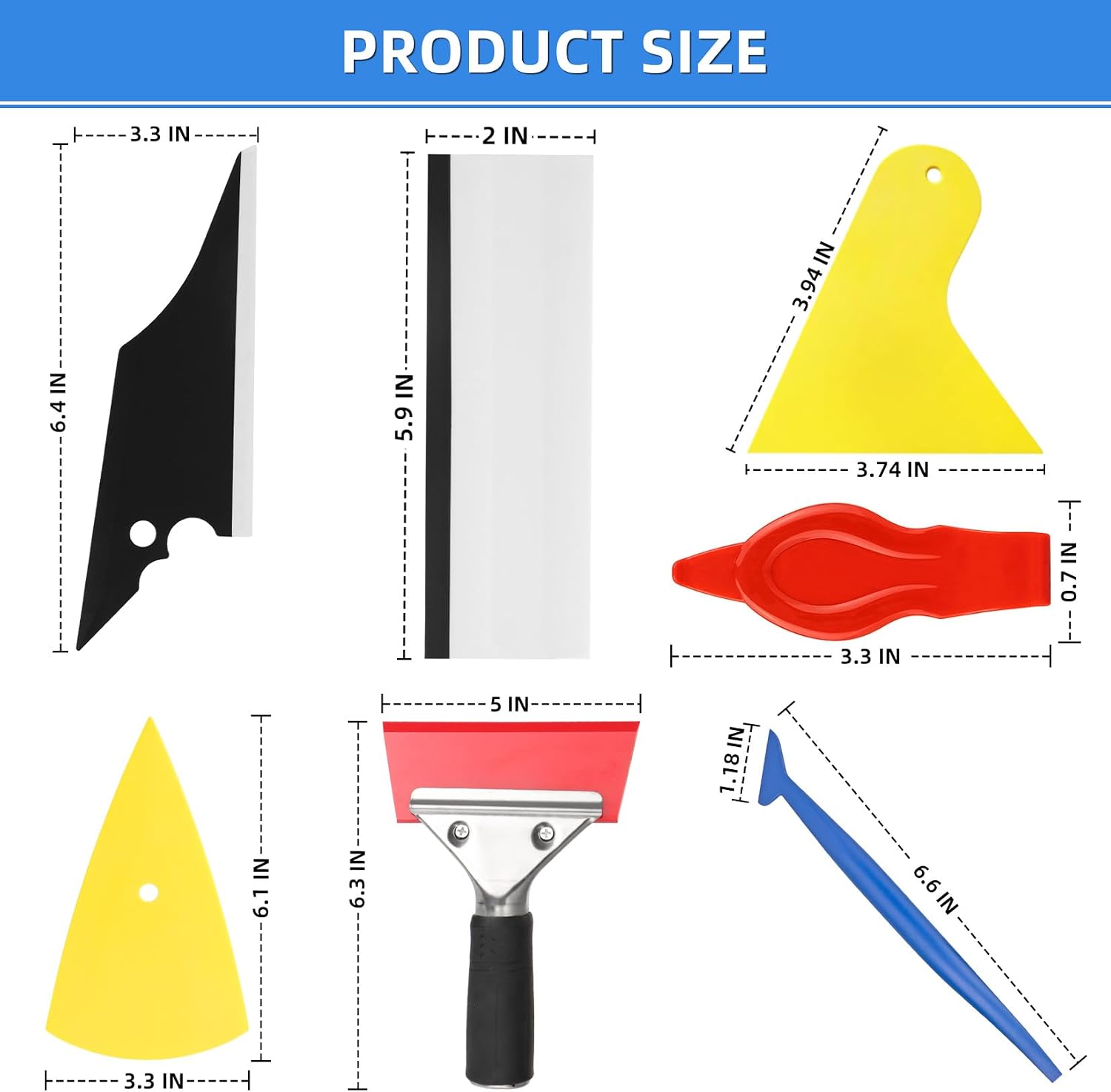 Car Window Tint - 33 Pcs Tint Kit, Easy to Apply Vehicle Glass Protective Film Installation Kit, Squeegee for Vinyl, Tinting Tools