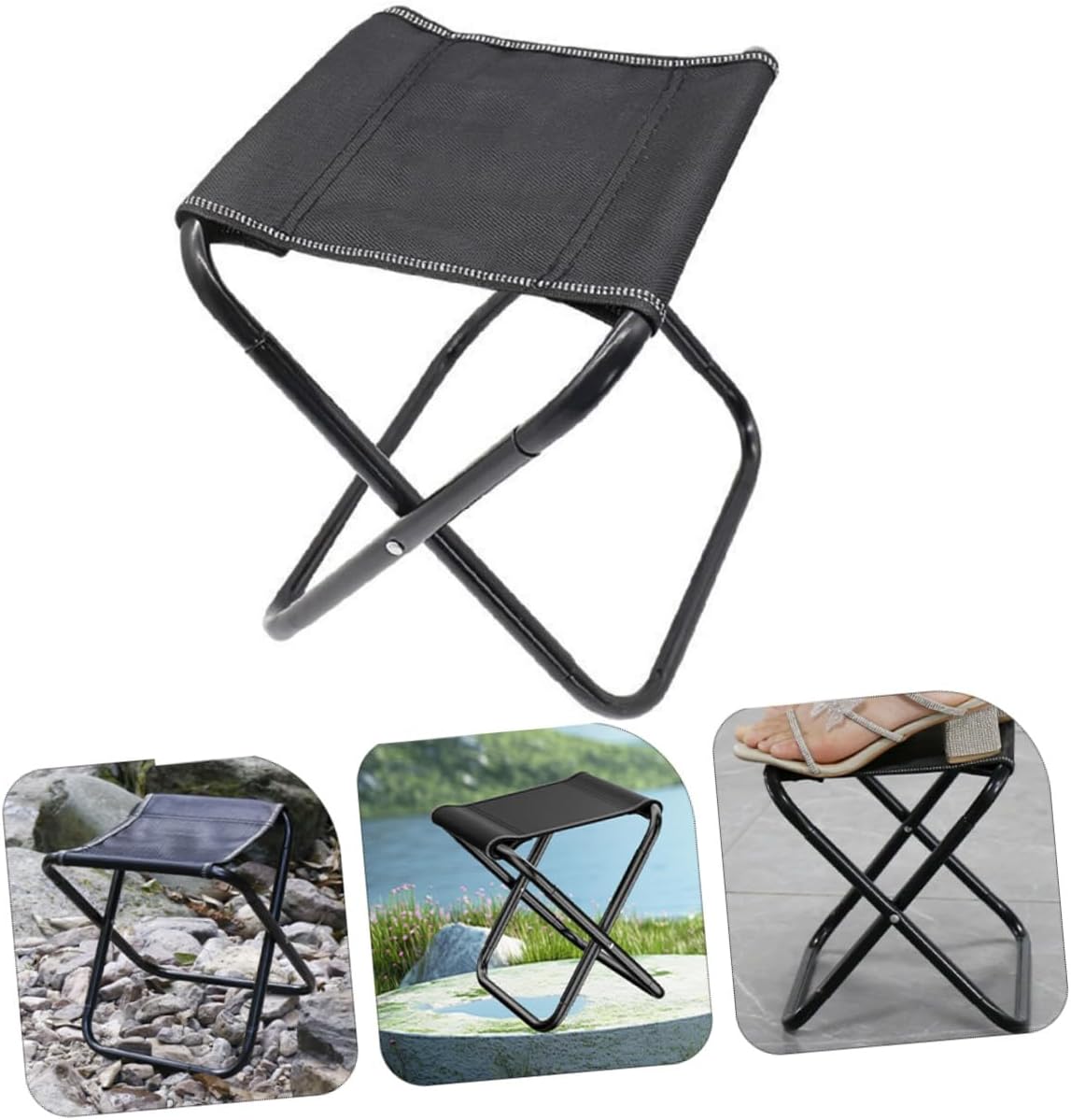 Portable Folding Camp Stool Lightweight Collapsible Chair for Outdoor Activities Camping and Travel Compact Design Non-Slip Bottom Versatile Use As Seat Footstool