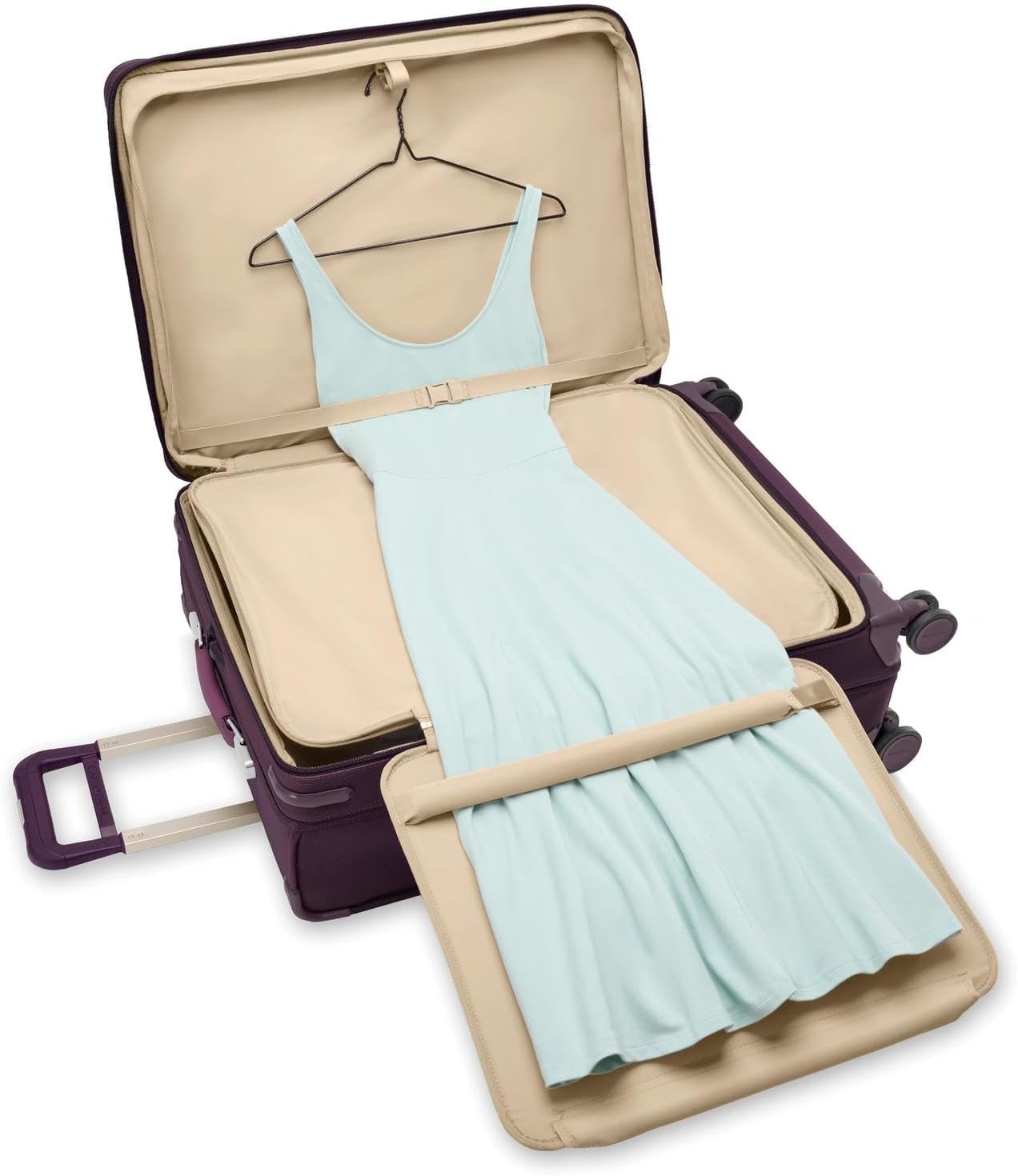 Briggs & Riley 29" Large Expandable Spinner - Checked Luggage for Travel, Suitcases with Wheels, Softside Rolling Bag for Men & Women, Self-Repairing Zipper - Baseline Collection, Plum