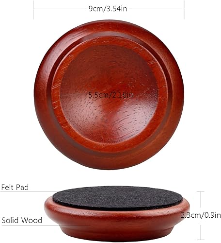 Miniatura 2 de 4 piezas de tazas verticales de madera maciza para piano, tazas para muebles, sofás, camas, sillas, ruedas, almohadillas de fieltro antideslizantes
