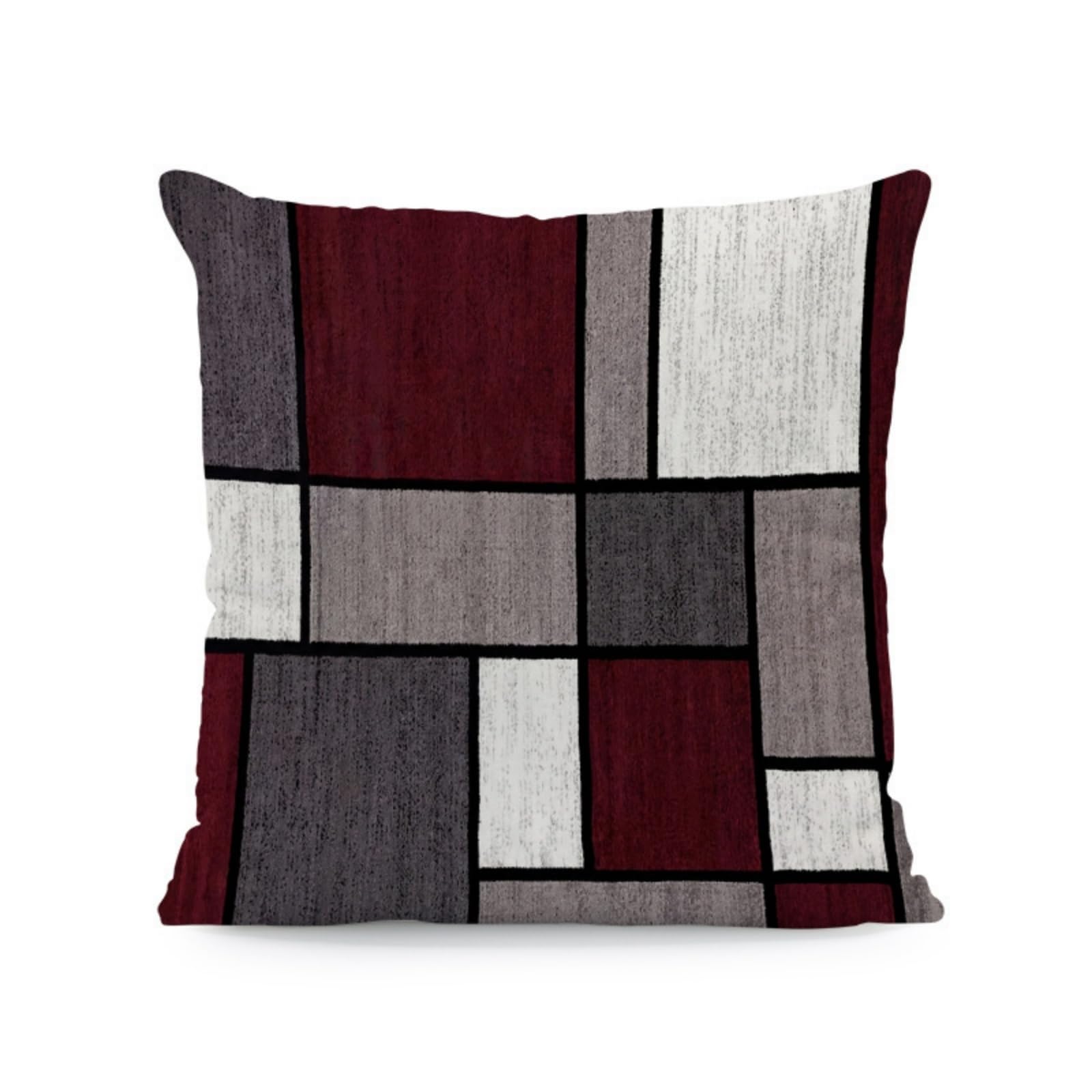 Cushion Covers 40cm x 40cm Grey Geometry Pillowcase with Invisible Zipper,Decorative Throw Pillows Cover Thickened linen fabric sSfa Cushions Cover,for Home Décor, Bedroom & Sofa