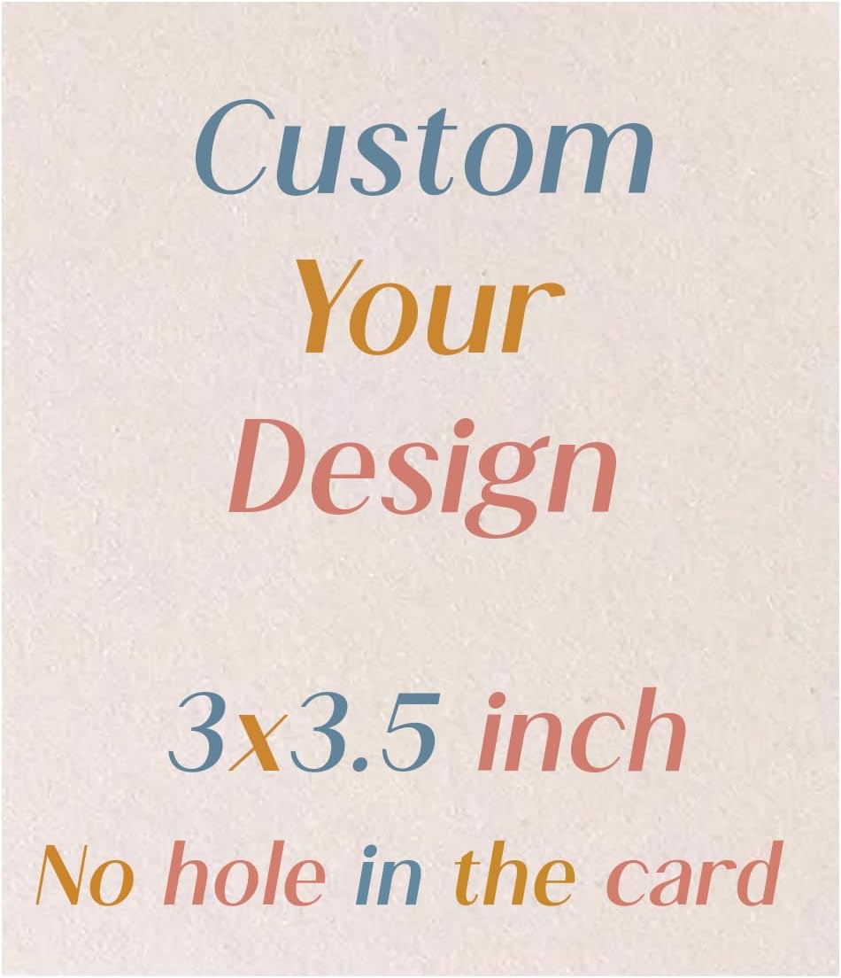 100 pcs Custom No Hole Hang Tags,Personalized Your Logo and Text Price Tags Jewelry Hang Tags Labels (3x3.5 inch)