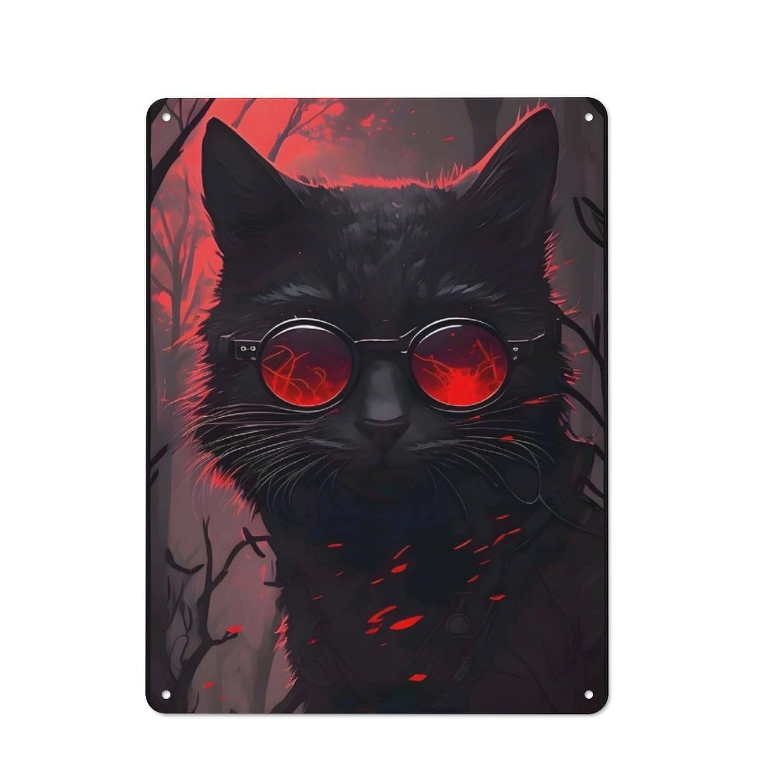 Junmoney Future Cat Clean Industrial Decorative Metal Plaque 40X30cm, Loft Wall Plaque For Modern Home, Workshop, Office Or Cafe