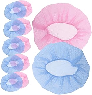 BESTYASH 12piezas Gorro Cocina Mujer Malla Transpirable para Dormir y Trabajo Cubrecabeza para Chef y Servicio Alimentario Protección Anticaída y Antigrasa Colores Azul y Rosa Cómodo